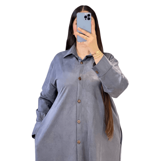 Robe d’intérieur en suédine confort, longue et pratique pour la maison - MegaFy