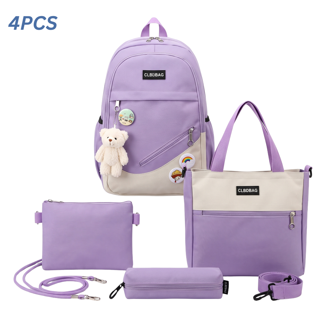 Ensemble Sac à Dos Scolaire 4 Pièces Rentrée –  Idéal Collège Lycée