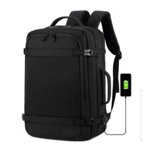 Sac à dos d'affaires USB multifonctionnel étanche voyage sac à dos pour pc -noir