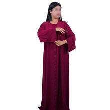 Abaya Femme Élégante Noire – Kimono Long Brodé – Robe Modeste Chic pour Sorties & Ramadan