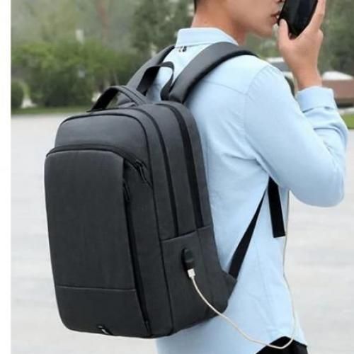 Sac à dos d'affaires étanche scolaire + port USB, cartable pour PC 15.6", bag
