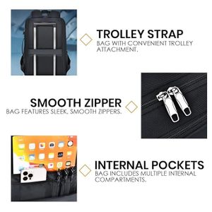 Sac à Dos d'affaires Compartiments de Rangement, cartable pour Pc, bag de voyage
