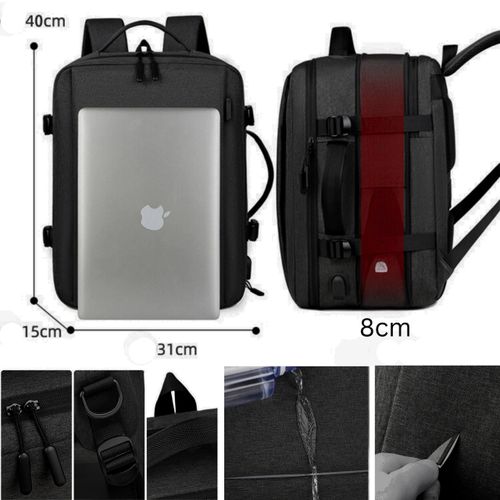 Sac à dos anti-vol avec port USB et capacité pour ordinateur jusqu'à 15,6 pouces