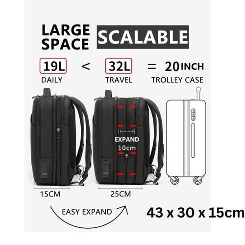 Sac à dos Arctic Hunter, extensible, Ordinateur, grande capacité