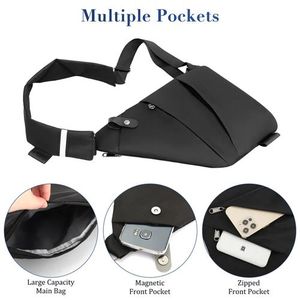 Sac à bandoulière antivol, sac de poitrine, multifonction, pour sport, crossbody