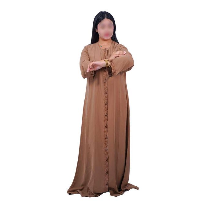 Abaya Noire Femme Moderne – Kimono Long Élégant avec Broderie – Robe Modeste Style Oriental