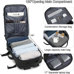 Sac à dos d'affaires USB multifonctionnel étanche voyage sac à dos pour pc -noir