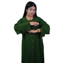 Abaya Noire Femme Moderne – Kimono Long Élégant avec Broderie – Robe Modeste Style Oriental