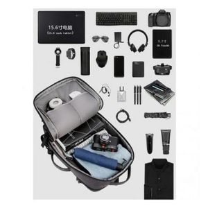 Sac à dos d'affaires USB multifonctionnel étanche voyage sac à dos pour pc -noir