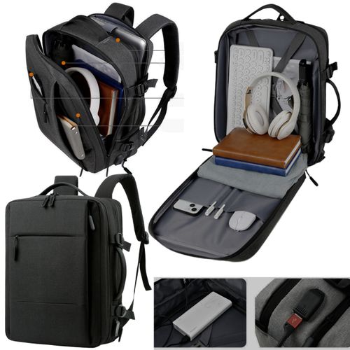 Sac à dos anti-vol avec port USB et capacité pour ordinateur jusqu'à 15,6 pouces