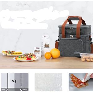 Sac isotherme à double compartiment pour repas, idéal pour les sorties , voyages