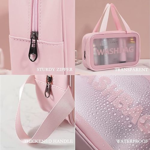 3PCS Trousses de Maquillage, Toilettes, Sac Cosmétique de Voyage, Bag Grande