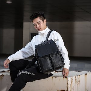 Sac à dos en cuir pour pc, cartable antivol, Sac d'affaire, backpak de voyage