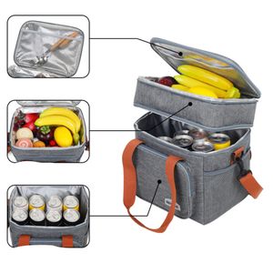 Sac isotherme à double compartiment pour repas, idéal pour les sorties , voyages