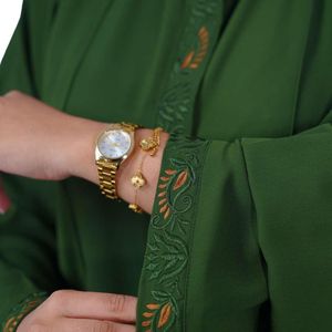 Abaya Noire Femme Moderne – Kimono Long Élégant avec Broderie – Robe Modeste Style Oriental