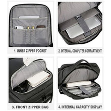 Sac à dos multifonctionnel USB port ordinateur d'affaires grande capacité voyage
