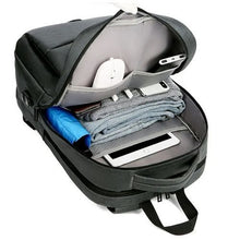 Sac à dos d'affaires étanche scolaire + port USB, cartable pour PC 15.6", bag
