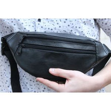 Sac à bandoulière, sac à main, bag d'affaire, crossbody voyage, Banane, en cuir