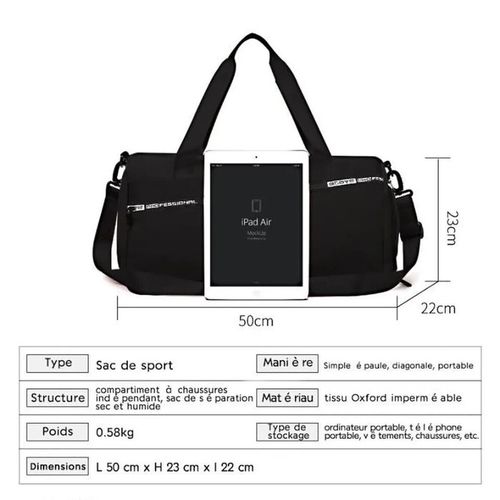 Sac à Main de sport, Sac à bandoulière pour Gym, bag Vêtements, voyage,fitness
