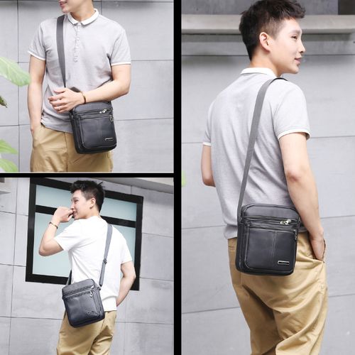 Sac compact et léger pour homme avec rangements sécurisés et design moderne.