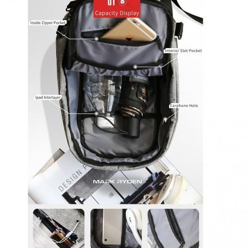 Mini Sac poitrine antivol Bandoulière voyage étanche Sac multi-poches