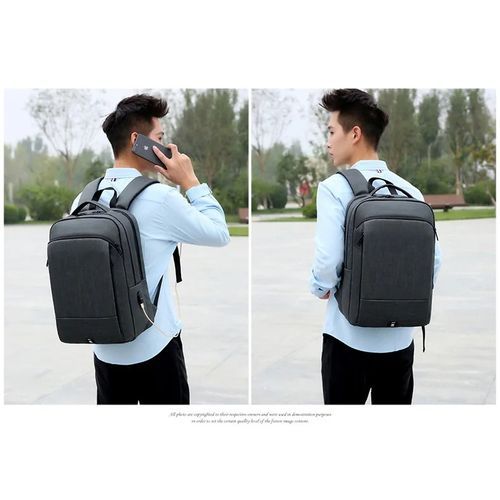 Sac à dos d'affaires étanche scolaire + port USB, cartable pour PC 15.6", bag