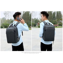 Sac à dos d'affaires étanche scolaire + port USB, cartable pour PC 15.6", bag