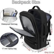 Sac à dos d'affaires USB multifonctionnel étanche voyage sac à dos pour pc -noir