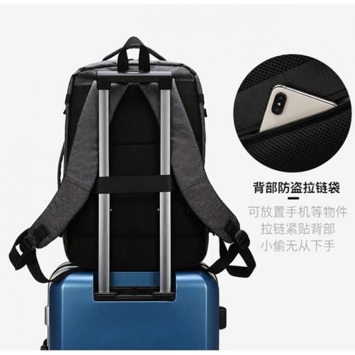Sac à dos d'affaires USB multifonctionnel étanche voyage sac à dos pour pc -noir