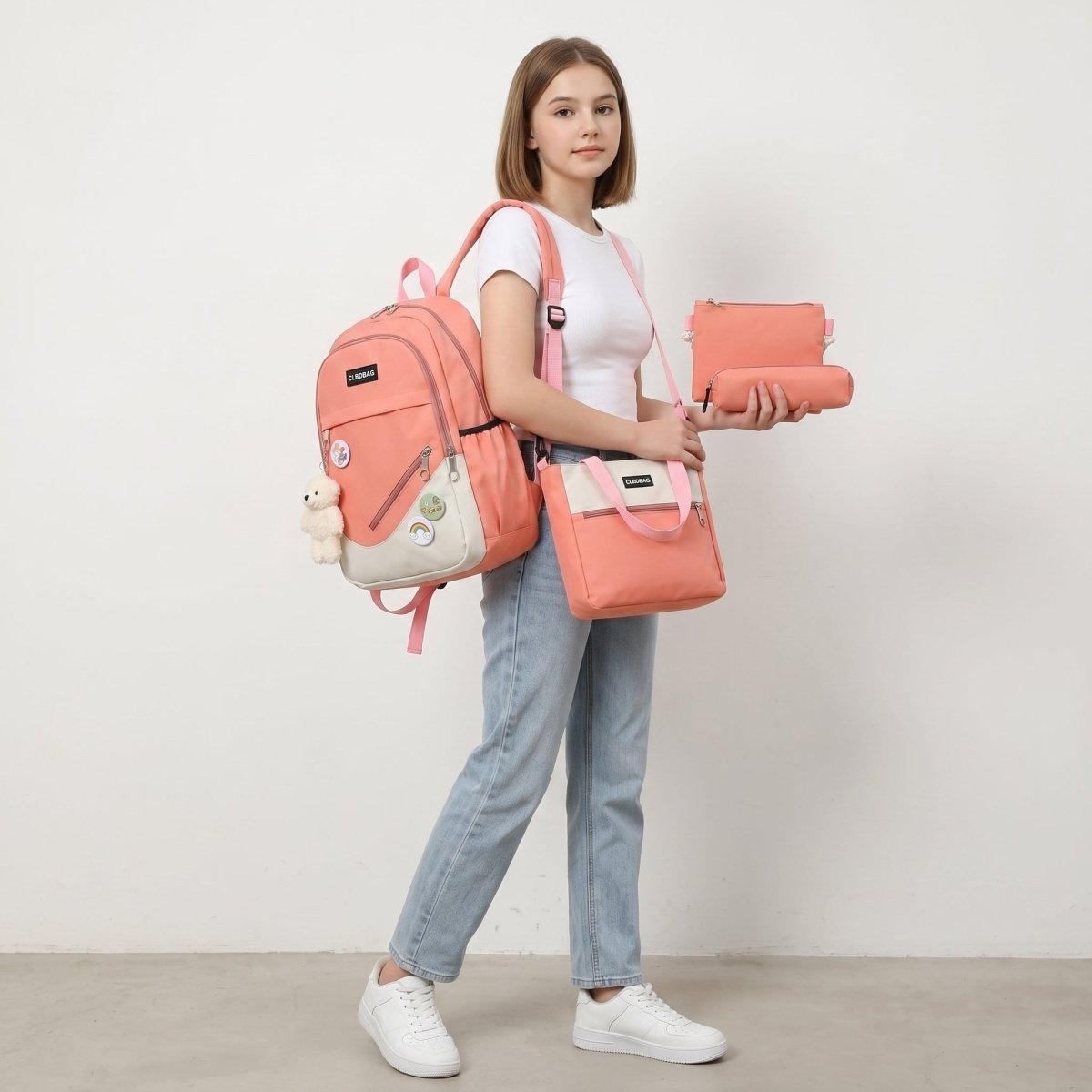 Ensemble Sac à Dos Scolaire 4 Pièces Rentrée –  Idéal Collège Lycée