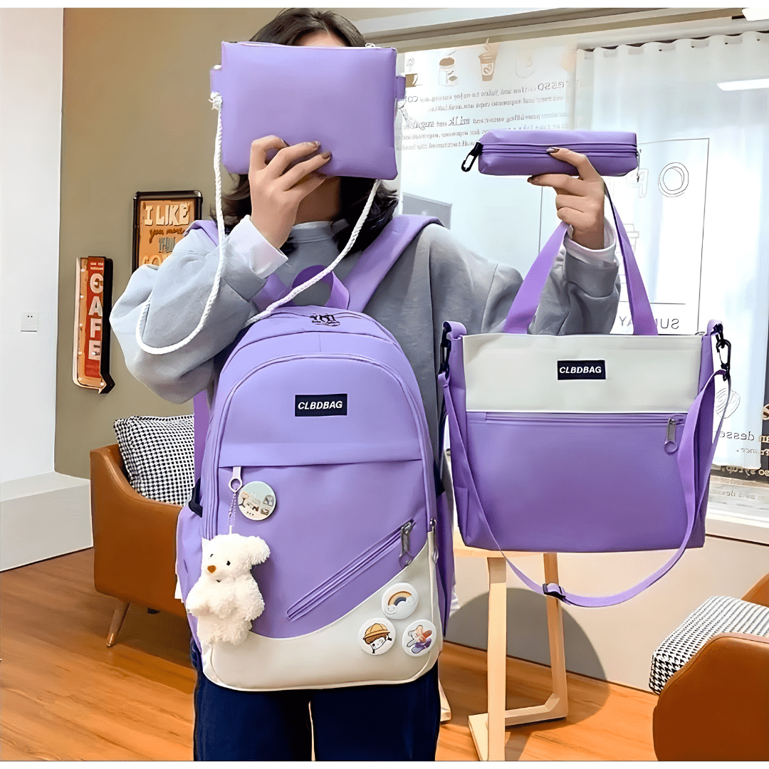 Ensemble Sac à Dos Scolaire 4 Pièces Rentrée –  Idéal Collège Lycée