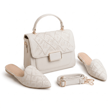 Pack Sac à Main Brodé + Mules Femme – Style Chic et Élégant