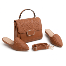Pack Sac à Main Brodé + Mules Femme – Style Chic et Élégant