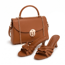 Pack Sac à Main + Mules à Talon Femme – Style Chic avec Nœud