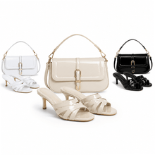 Pack Sac à Main Verni + Mules à Talon – Style Chic Minimaliste