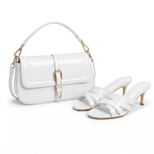 Pack Sac à Main Verni + Mules à Talon – Style Chic Minimaliste