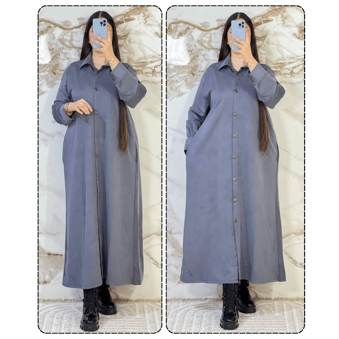 Robe d’intérieur en suédine confort, longue et pratique pour la maison - MegaFy