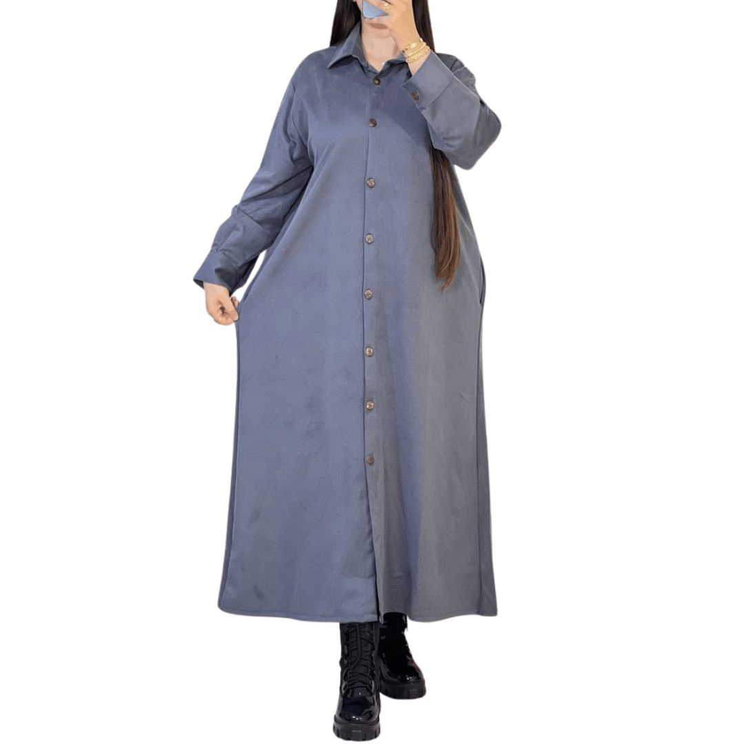 Robe d’intérieur en suédine confort, longue et pratique pour la maison - MegaFy