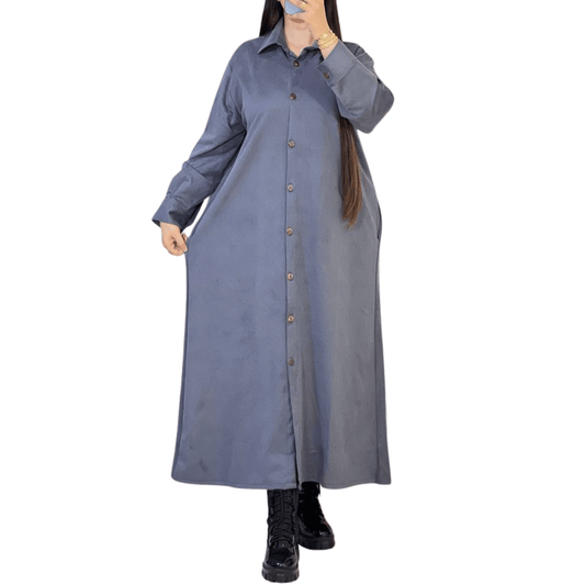 Robe d’intérieur en suédine confort, longue et pratique pour la maison - MegaFy