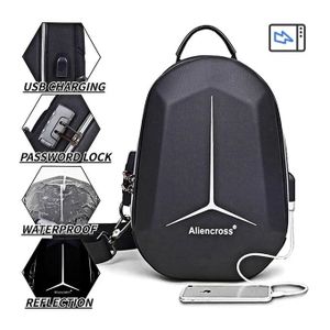 Sac à bandoulière étanche + port USB, crossbody, sac de poitrine antivol, bag