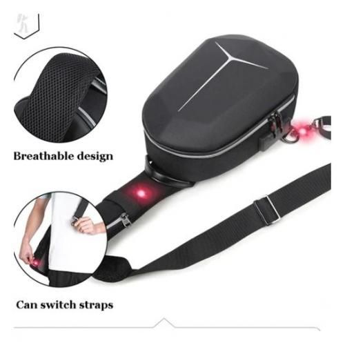 Sac à bandoulière étanche + port USB, crossbody, sac de poitrine antivol, bag