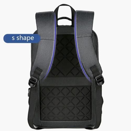 Sac à dos d'affaires étanche scolaire + port USB, cartable pour PC 15.6", bag