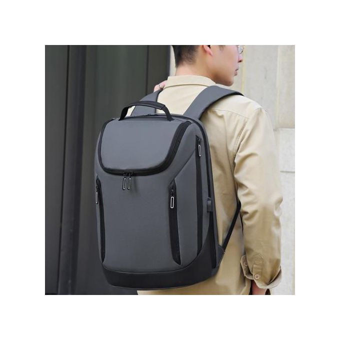 Sac à dos de voyage étanche pour ordinateur 15,6 pouces avec port de charge USB