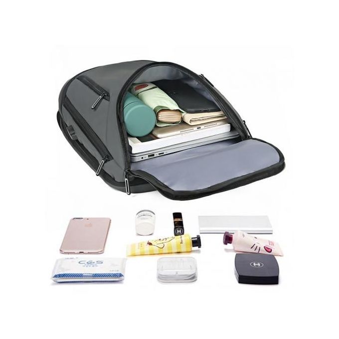 Sac à dos de voyage étanche pour ordinateur 15,6 pouces avec port de charge USB