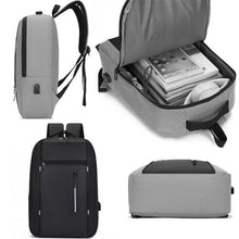 Sac à dos moderne avec port USB intégré, idéal pour bureau, école et voyages.
