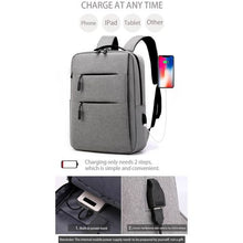 Sac à dos Unisex scolaire pour ordinateur Portable avec chargeur USB