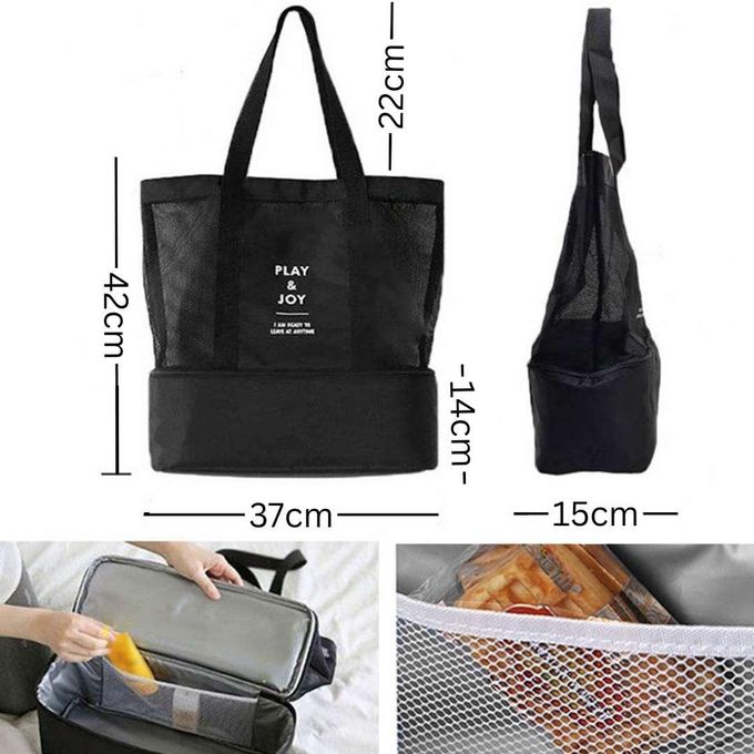 Sac pratique avec espace en filet et compartiment réfrigéré intégré ,voyage .