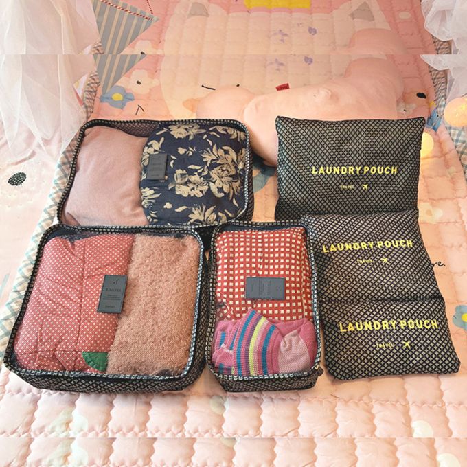 Set de 6 pochettes de rangement voyage pratiques pour organiser vos bagages .